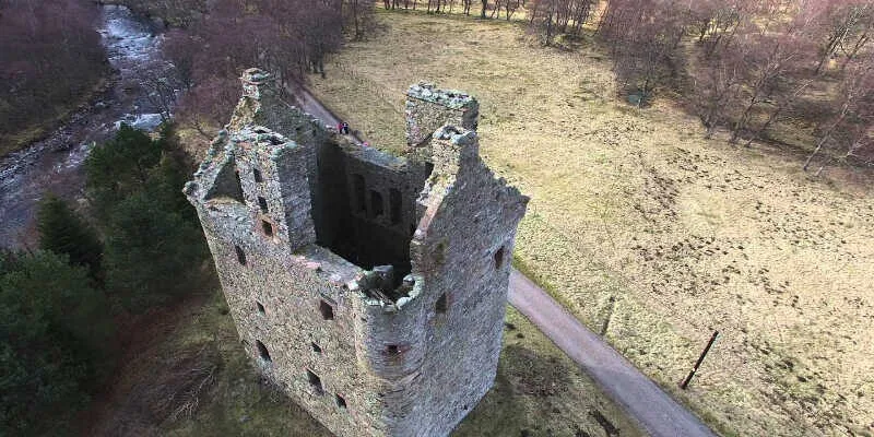 The beautiful ruins stand peacefully among green hills