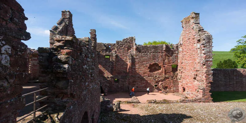 The rugged stone ruins of a medieval tower house